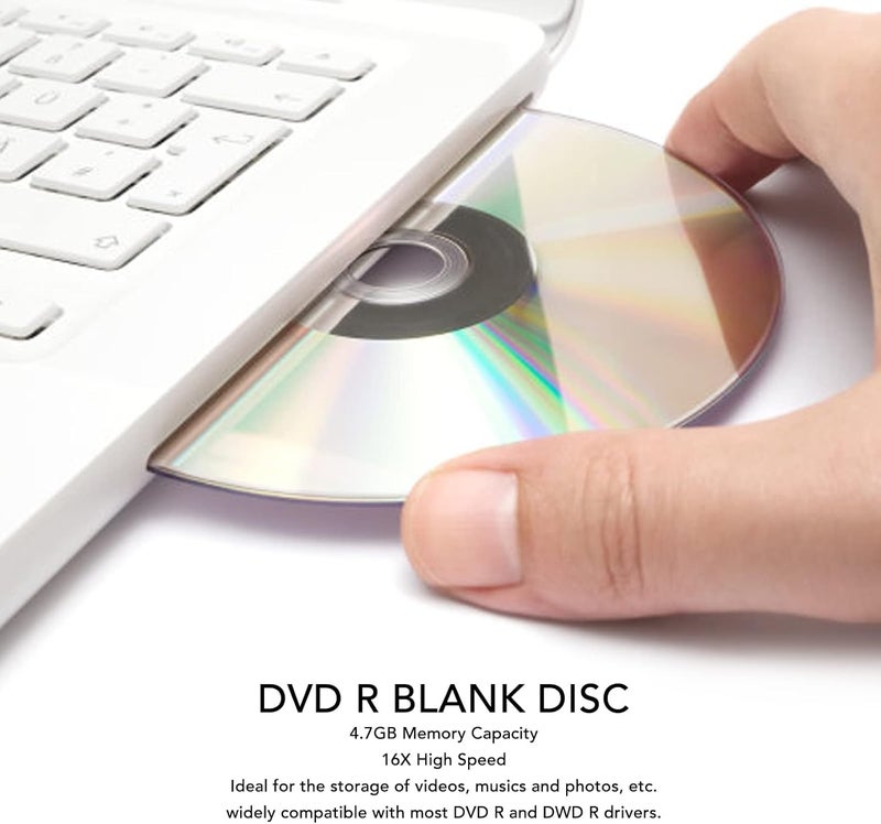 EBTOOLS R Blank Disc, 4.7GB Large Capacity Blank CDs, 16X High Speed Sturdy PC Multi Purpose Recordable Media Disc, for Music Video Photo Images (10PCS) - Image 2
